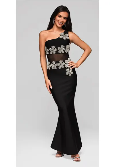 Rochie de seara Maxi LA-OM-DLR227 - Negru