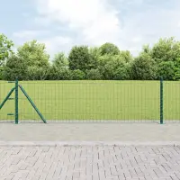 vidaXL Stâlp de gard cu bază de beton 7 buc. Verde