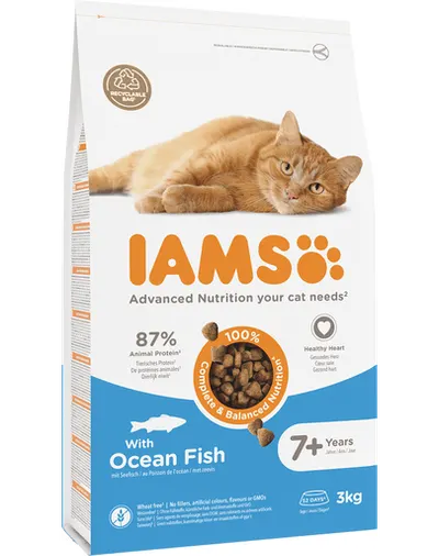 IAMS For Vitality Cat Senior Ocean Fish hrana uscata pisici senior, peste oceanic 3 kg