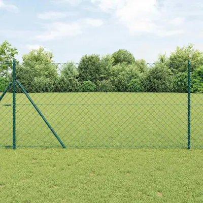 vidaXL Gard de legătură cu fixare la sol 25 x 1,2 m Verde Plasă