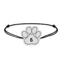 Bella - Bratara personalizata din snur cu talisman argint - labuta
