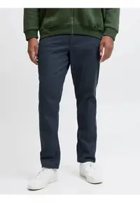 Plus Pantaloni chino - JPSTMARCO JJDAVE - barbati big sizes - Slim Fit - Bleumarin inchis - 44 - 34