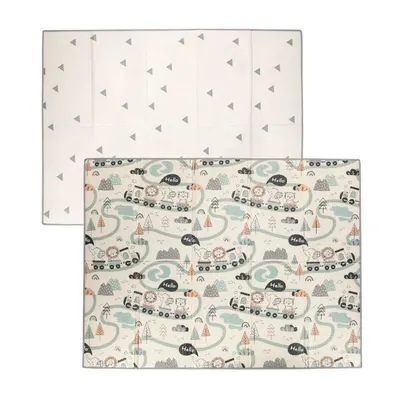 Covoras de joaca, FreeON, Magic Road, Cu doua fete, Pliabil, Protectie impotriva loviturilor, 200x150 cm, 0 luni+, Multicolor