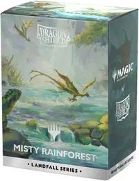 Protecții pentru carduri Dragon Shield - Matte Dual Art Sleeves Standard Size, Landfall Series: Misty Rainforest (100 buc.)