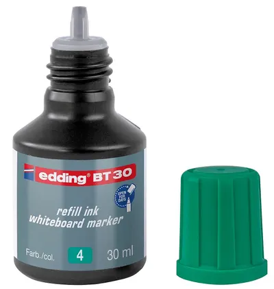 Cerneală pentru markere pentru tablă albă Edding BT 30 - Verde, 30 ml