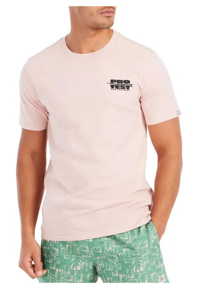Tricou casual din bumbac cu design - Roz pastel