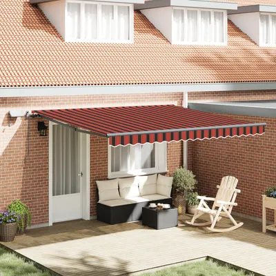 Gossi marchiza manuala retractabila cu led portocalie si maro 400x300 cm