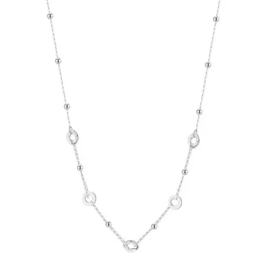 Lantisor argint 925, JW1739, model geometric, placat cu rodiu