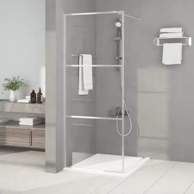 vidaXL Paravan duș walk-in argintiu 80x195 cm sticlă ESG transparentă