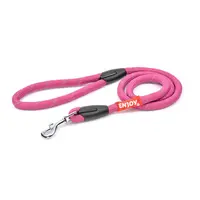 Lesa sport reflectorizanta pentru caini, roz inchis, realizata din poliester, lungime 120 cm, latime 1.3 cm