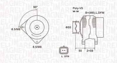 Alternator (14v, 150a) Potrivit Renault Clio Ii, Grand Scenic Ii, Grand Scenic Iii, Megane Ii, Scenic Ii 1.4-1.9d 09.02