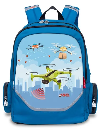 Ghiozdan școlar ergonomic Nikidom Roller Go - Drones