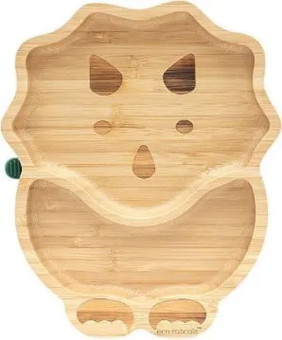 Farfurie - Bambus - Dinozaur - Verde