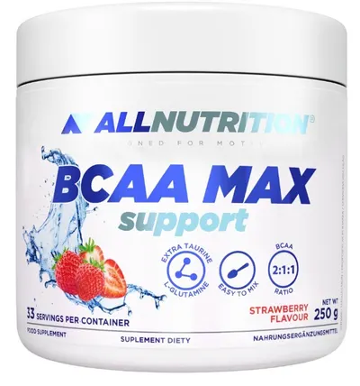 BCAA Max Support, căpșună, 250 g, AllNutrition