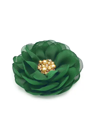 Brosa eleganta floare mare - Green Floral Charm - voal verde