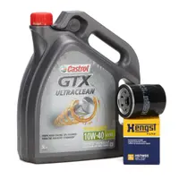 Set Ulei Motor Castrol GTX Ultraclean 10W-40 5L(4L+1L) + Filtru Ulei Hengst H97W05