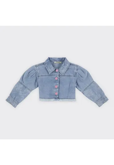 Geaca de blugi cu nasturi Roz - Stella - Albastru Denim - pentru fetite - Albastru