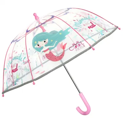Umbrelă transparentă Perletti CoolKids Sirenă 60cm