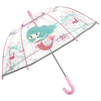 Umbrelă transparentă Perletti CoolKids Sirenă 60cm