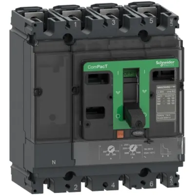 IntrerruptorComPacT NSX160F, 36 KA la 415 VAC, unitate de declansare TMD 100A, 4 poli 3d