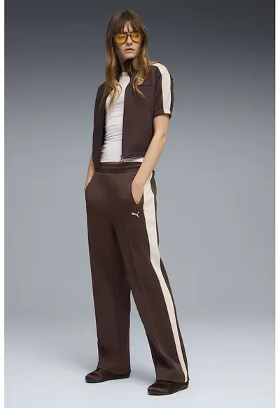 Pantaloni de trening drepti T7 Always On - Maro cognac