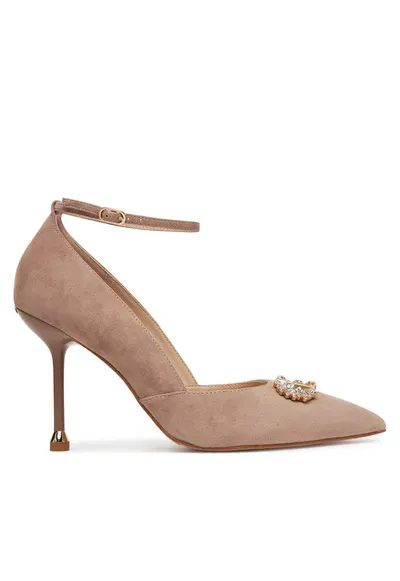 Pantofi dama stiletto - piele naturala - roz pudrat