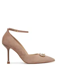 Pantofi dama stiletto - piele naturala - roz pudrat