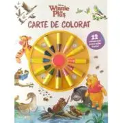 Disney. Winnie de Plus. Carte de colorat. 12 creioane mici pentru maini de pitici