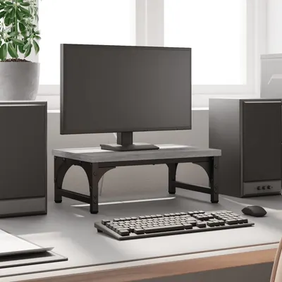 Gossi suport pentru monitor, gri sonoma, 37x23x14 cm, lemn compozit