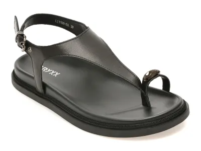 Sandale GRYXX negre, 1186, din piele naturala