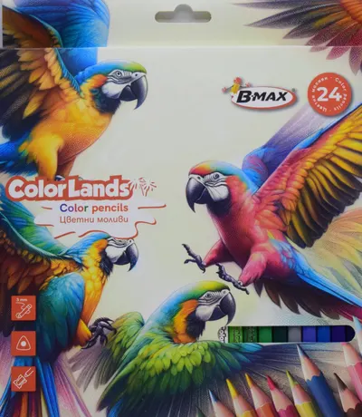 Creioane colorate B-Max Color Lands - 24 culori