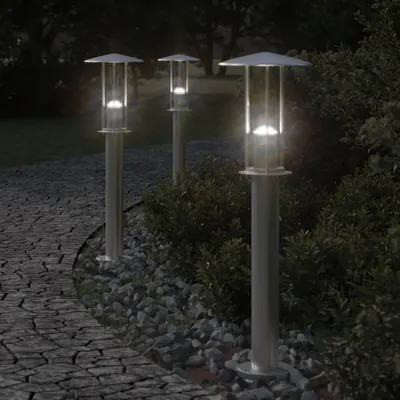 Gossi lampa exterioara de podea, argintiu, 60 cm, otel inoxidabil