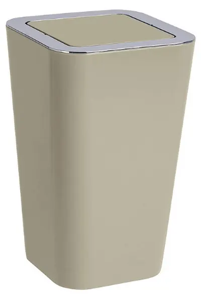 Coș de baie cu capac basculant Wenko - Candy, 6 L, bej