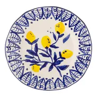 Farfurie albă/albastră pentru servire din gresie ø 27 cm Maxima – Bloomingville