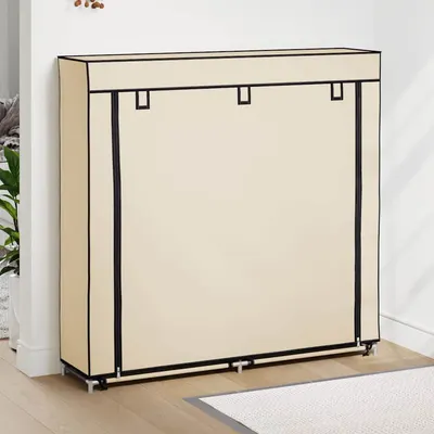 vidaXL Pantofar cu husă, crem, 115x28x110 cm, material textil