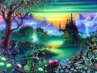 Tapiserie cu diamante MagicArt Premum - Regatul Magic, 30 x 40 cm, cu mărgele rotunde + AB