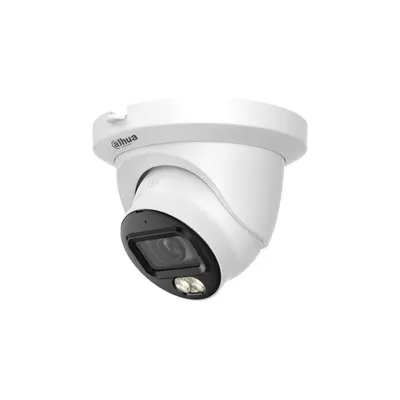 Camera supraveghere exterior Dome HDCVI cu iluminare duala Dahua Starlight HAC-HDW1500TLMQ-IL-A-0280B-S3-DIP, 5 MP, 2.8 mm, IR/lumina alba 30 m, microfon