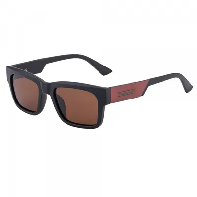 Ochelari De Soare Barbati Techsuit 8491, Polarizati, Protectie UV, Negri Mat Rosii