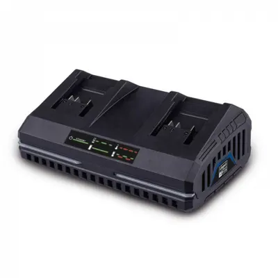Incarcator dublu rapid pentru acumulatori Li-Ion SDBC4.5A Scheppach 7909201713, 20 V, 2-4 Ah