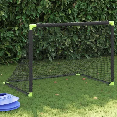 vidaXL Poartă de fotbal pentru copii, pliabilă, negru, 90x64x64 cm