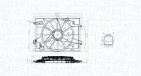 Ventilator radiator (cu carcasa) potrivit HYUNDAI TUCSON; KIA SPORTAGE II 2.0 2.0D 2.7 08.04-12.10