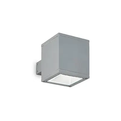 Aplica de exterior Snif patrata, 1 bec, dulie G9, L:90 mm, H:100 mm, Gri