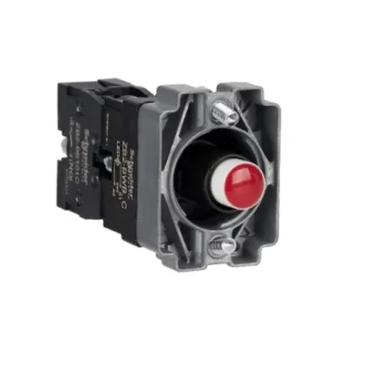 Bloc luminos cu corp si element de fixare, Easy Harmony XB2, metal, rosu, bulb 24V DC LED, 24V AC/DC, 1NO