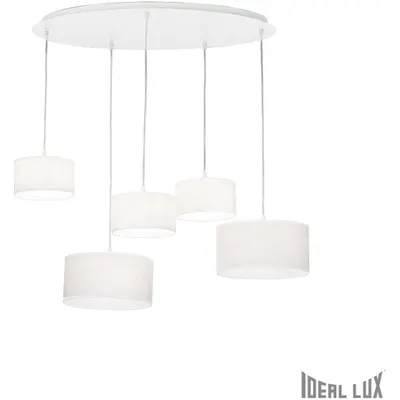 Lustra Ekos, 5 becuri, dulie G9, L:740 mm, H:350/1250 mm, Alb