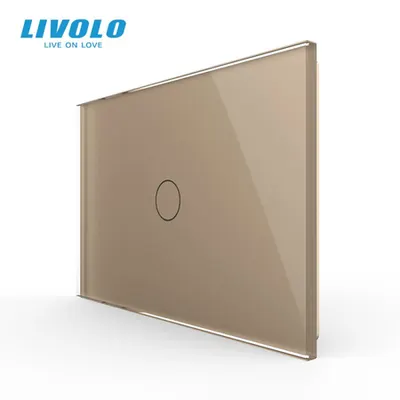 Intrerupator simplu, standard italian, cu panou sticla, 3M Auriu