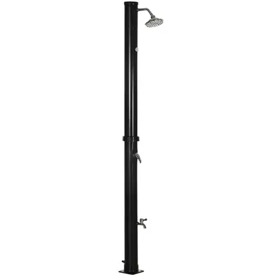 Outsunny Duș Solar de 20L cu Robinet Inferior și Temperatură Reglabilă, 15.5x15.5x222 cm, Negru | Aosom Romania