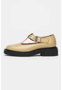 Pantofi Mary Jane din piele - Bej inchis