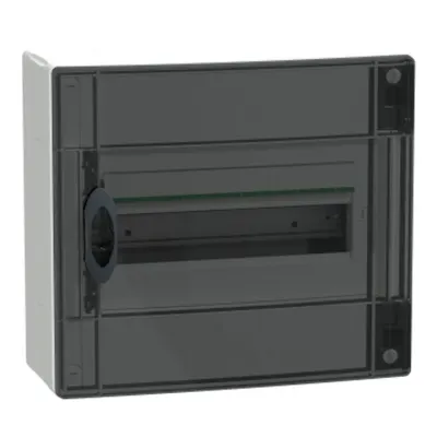 PrismaSet XS, Cofret cu montaj aparent, 1x13 Module, material plastic, usa fumurie, cu 1 bloc terminal