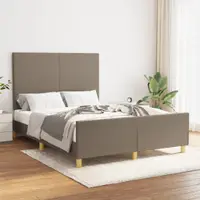 Gossi cadru de pat cu tablie, gri taupe, 140x190 cm, textil