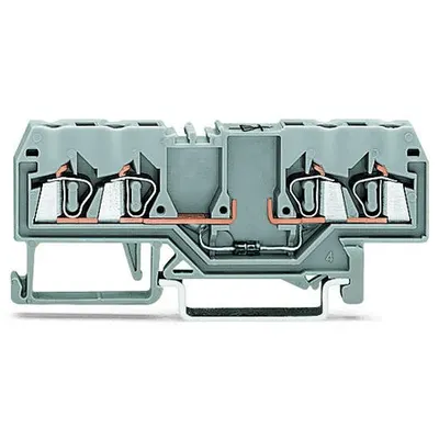 Component terminal block; 4-conductor; with diode 1N4007; anode, left side; for DIN-rail 35 x 15 and 35 x 7.5; 2.5 mm²; CAGE CLAMP®; 2,50 mm²; gray